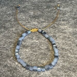 Elegant Adjustable Blue Glass Beaded Bracelet